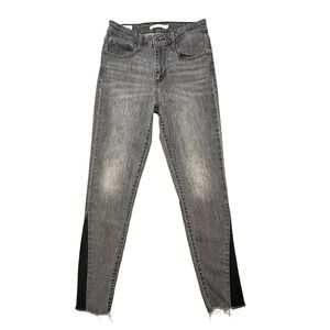 Levi's Gray 721 High Rise Skinny Tuxedo Side Panel Premium Jeans Womens Size 28